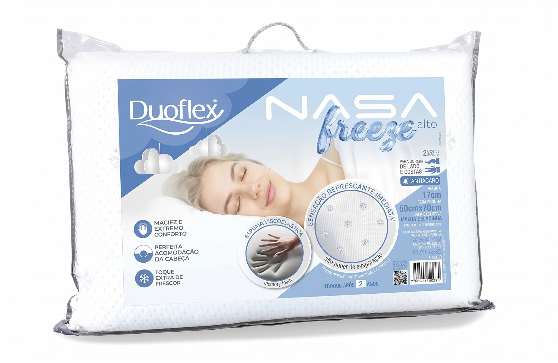 Travesseiro NASA Freeze Alto Duoflex